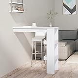 DCRAF Möbelset Wandtisch Bartisch Weiß 102x45x103,5 cm Engineered Holz