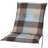 Sun Garden 10236-6 Auflage Niederlehner Naxos braun-blau-beige 100x49x6 cm Sitzpolster (ohne Stuhl)