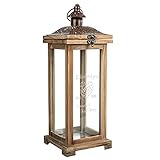 Geschenke 24 Landhaus Laterne personalisiert Holz mit Namen und Jahreszahlen zur Rubinhochzeit - Holzlaterne mit Gravur - Deko Laterne groß - Windlicht, Gartendeko, Herzgeschenke für