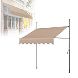 Sonnenschutz Balkon, Einziehbare Markisen, Verstellbare Markise Balkon Ohne Bohren mit Handkurbel, Höhenverstellbar (Color : Beige, Size : 1.2x2m/47.2x78.7in)