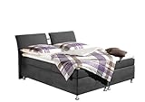 Maintal Boxspringbett Dean, 160 x 200 cm, Microvelour, Bonellfederkern Matratze H2, grau