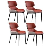 Moderne Küchen-Esszimmerstühle, wasserdichte PU-Leder-Esszimmerstühle, 4er-Set, gepolsterte weiche Sitze mit hoher Rückenlehne, Lounge-Sessel für Lounge, Esszimmer, Küche, Schlafzimmer (Farb