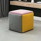 UHGFIMP Stapelbare Sofa Stuhl Hocker Kombination 5 In 1 Sitzwürfel Fußschemel - Atmungsaktive Wildleder Fußstütze Ottomans Home Accessoire Kreatives Würfelsofa,Small,C