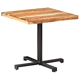 ZEYUAN Bistrotisch, Stehtisch, Balkontisch, Partytisch, Biertisch, Beistelltisch, Bierkasten Tisch, Quadratisch 80x80x75 cm Akazie Massivholz