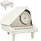 alles-meine.de GmbH kleine - Tischuhr/Miniatur - Uhr - Klavier Flügel - Piano - aus Metall - 7 cm - batteriebetrieben - Analog - Batterie - weiß - Zahlen Stehuhr/Standuhr - W..