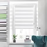 Doppelrollo Klemmfix ohne Bohren Weiß 55x120cm klemmrollo Rollo klemmfix rollos für Fenster ohne Bohren