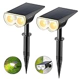 Linkind Solarlampen für außen mit Bewegungsmelder, IP67 Wasserdicht Außenwandleuchte, 3000K Warmweiß 650Lm Helle Solarleuchte für Garten, Eingangstür, Garage, 2er Pack