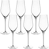 Leonardo Brunelli Sekt-Gläser 6er Set, spülmaschinenfeste Prosecco-Kelche, Champagner-Glas mit gezogenem Stiel, Schaum-Wein Gläser, 340 ml, 066408