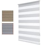 Bailena Doppelrollo ohne Bohren - Grau Glitzernd - 3in1 Fenstergardine - Klemmfix Duo-Rollo für Fenster Jalousie - Sonnenschutz Sichtschutz - Fensterrollo mit Lichtschutz - 60x150