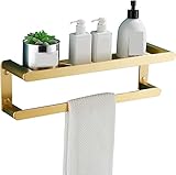 Badezimmer Regal Duschablage Duschregal Wandmontierter Dusch-Caddy, Duschkorb, Ohne Bohren, Badezimmer-Regal, Platz Aus Aluminium Badregal Dusche Ablage Duschkorb (Color : Gold, Size : B)