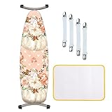 Bügelbrettbezug für Dampfbügeleisen, Bügeltischbezug Groß XL/XXL 135x50cm, 100% Baumwolle Bügelbrett-Bezug inkl 4 Spannclips