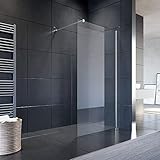 SONNI Duschwand Glas 120 x 200 cm Walk In Dusche 8 mm NANO Glas Duschtrennwand Glas Badewanne Duschwand