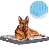 INNOCENT Dogoo® - Hundebett XL mit Gel Visco | 340gm2 Fluffy Stoff für Große Hunde 110x80x8cm | Orthopädisches Kissen für Hunde, gut die Gelenke | waschbar | grau | Hundebett Hundematratze Hundematte