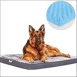 INNOCENT Dogoo® - Hundebett XL mit Gel Visco | 340gm2 Fluffy Stoff für Große Hunde 110x80x8cm | Orthopädisches Kissen für Hunde, gut die Gelenke | waschbar | grau | Hundebett Hundematratze Hundematte