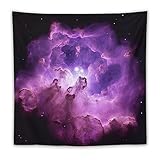 DELIBEST Galaxie-Wandteppich, Sternenhimmel, Wandbehang, Atmosphäre, ästhetische Wandteppiche, Wanddekorationen für Schlafzimmer, Wohnzimmer, Wohnheim, 152,4 x 152,4 cm