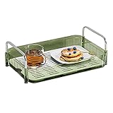 Changor Tassen-Organizer für die Arbeitsplatte, Sturzsicherer Tassen-Trockenständer, Hochklappbares Design, Stabile Struktur mit Abtropfschale für das Wohnzimmer (Einschichtiges Grün)