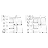 biyan 36 Stücke Separates Schubladen Organisator System, rutschfeste Schubladen Organisator, Transparente Schubladen Einsatz Aufbewahrungs Kasten