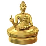 Monsterzeug Kleine Buddha Statue mit Mittelfinger, Goldener Deko Buddha, Witzges Gadget zum Hinstellen, Coole Dekoration für Wohnzimmer und Büro