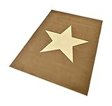 HANSE Home Design Velours Stern 140x200 cm Teppich, Polypropylen, braun grau, 140 x 200 x 0.9 cm
