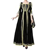 Damen Viktorianisches Kleid Langes Kleider Frauen Langarm Square Neck Cosplay Retro Kleid Great Maxi Vintage Für Cosplay Kleid Mittelalterhose Schwarz Patchwork Maxikleid Gothic Corsagenkleid