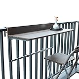 Balkontisch Klappbar Hängetisch,Balkonhängetisch,balkon Klapptisch Zum Einhängen,Outdoor-Hängestangen-Tische Für Terrasse, Balkon-Schreibtisch, Höhenverstellbar, Balkon-Stehtisch Für Geländer, ( Color