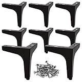 MIVIDE 8stk. Möbelfüße Schwarz, 13cm Möbelfüße Metall, Charge Jusqu'à 800kg, Füße Schwarz für Möbel, Sofa, Betten, Schränke (Mit 40 Schrauben)