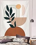 YISUMEI Abstrakter Wandteppich, moderner geometrischer Wandteppich für Schlafzimmer, ästhetischer Boho-Pflanzen-Wandteppich, Wandbehang für Raumdekoration (M/130 x 150 cm)