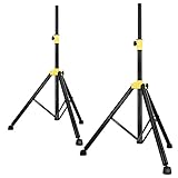 PremiumX 2X Dreibein Stativ Tripod Lautsprecher Audio Boxen Ständer schwarz 105-165cm Haus Garten Camping Lautsprecherständer