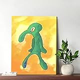 Bold And Brash Thaddäus Gemälde Squidward Painting Bilder Leinwand, Tadeus Bild Wandbilder für Schlafzimmer Wohnzimmer Badezimmer Deko, Wasserfest, Lustige Poster Geschenk 20x30cm