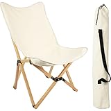 osoltus Holz Faltsessel Sessel Campingsessel (Beige, Stuhl) faltbar Hocker für Outdoor und Indoor
