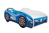 Topbeds Kinderbett MIDI 160x80 cm, Polizei | Buchenholzrahmen | Strapazierfähige Konstruktion | Sicher | Erhöhte Seiten | Bequem | Abgerundete Kanten