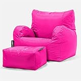 Big Bertha Original, Lehnstuhl Sitzsack Outdoor mit Hocker, Ohrensessel, Pink