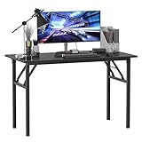 SogesHome Klapptisch Computertisch 120 x 60 x 75 cm PC Schreibtisch Schreibtisch Büroarbeitsplatz für Home Office Verwendung Schreibtisch, Esstisch Konferenztisch,Schwarz,AC5CB-120-SH