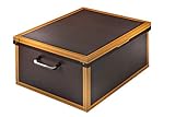 Aufbewahrungsbox mit deckel mit deckel aus Karton, Geschenk kiste aus pappe, mit deckel 40x50x25cm BROWN 1 STÜCK LEDER GROSS, Stapelbox aus Pappe, box mit griffen