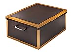 Aufbewahrungsbox mit deckel mit deckel aus Karton, Geschenk kiste aus pappe, mit deckel 40x50x25cm BROWN 1 STÜCK LEDER GROSS, Stapelbox aus Pappe, box mit griffen