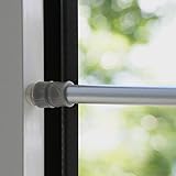 Tür- Fenster- Klemmstange Gardinenstange ohne Bohren für Scheibengardinen oder Türvorhänge (silber chrom, 80-120 cm)