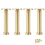 Robustes Set mit 4 verstellbaren Messing-Möbelbeinen, Metall-Tischfüßen, Sofa-Stützfuß, DIY-Ersatzbeinen for TV-Schrank, Badezimmerschrank, Couchstuhl, Ottomane, mit Messingschrauben, Gold Connection