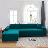 MYJHUIY Super Stretch Couch Bezug für 3-Sitzer Couch, 1-teilige Universal-Sofabezüge Wohnzimmer Jacquard Spandex Möbelschutz Hunde Haustierfreundliche Couch Schonbezug (3 Sitzer, dunkelgrün)