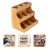 Cabilock Holz Teebeutel Organizer Rack Teebox Organizer Kaffee Zuckerbeutel Lagerregal Teebeutelregal Teestation Ständer für Schrank Arbeitsplatte Büro-1St
