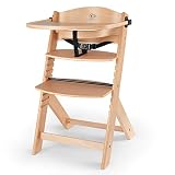Kinderkraft Kinderhochstuhl aus Holz ENOCK 3 in 1, Niedriger Stuhl, Babystuhl, Abnehmbare Schutzbügel und Gurt, Rückenlehnenverstellung, ab 6 Monaten bis 10 Jahre, Holz