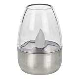 Lindby 10er Set LED Solar Tischleuchte / Kerzen außen, Teelichter Edelstahl Kunststoff, spritzwassergeschützt IP44, Flackerlicht, Dekoleuchte aussen