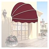 Manuell Faltbar Vordach Für Haustür Überdachung Türvordach, Markise Markisenabdeckung Outdoor Haustürvordach Mit Aluminiumrahmen Für Deck, Balkon, Hof (Color : Red, Size : 85cm)