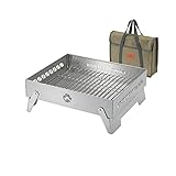 Campingmoon Outdoor Camping Feuerstelle Edelstahl Faltbar BBQ Camping Grill
