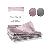 4 x niicee® Microfasertücher–Putztücher-Reinigungstücher–Allzwecktücher–Streifenfreier Glanz im ganzen Haus–Ohne Putzmittel-Zwei konfortablen Größen: 2x 40x60 cm + 2x 40x40 cm