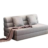 Adjustable Floor Sofa Foldable Lazy Sofa Sleeper Bed 3-Position Adjustable Floor Gaming Sofa Couch with 2 Pillows Guest Chaise Lounge for Living Room and Bedroom