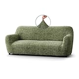 Filigrand Paulato by GA.I.CO, Stretch Sofahusse 3 Sitzer - 1-teiliger Sofabezug für 3-Sitzer, hochwertige italienische Qualität, melierte Mikrofaser, grün