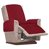 JTWEB Sesselschoner Sesselauflage Relax mit rutschfest, 1 Sitzer Sesselschutz Sofaüberwurf mit 2.5 cm Breiten verstellbaren Trägern (Rot)