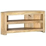 INLIFE TV-Eckschrank 90 x 45 x 45 cm Massivholz Mango