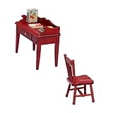 STOBOK 1 Set Mini-Tisch Und Stuhl-Set Mini-Puppenhaus Schreibtisch-Zubehör Tisch-Miniaturen Ornament-Sets Für Winzige Hocker Miniatur-Stuhl Spielhaus-Zubehör Spielhaus-Dekor