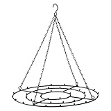 Deko Hänge Kranz - Ø 33 cm/schwarz - mit Kette zum Aufhängen - Deckenhänger Metallkranz Deckenkranz zum Schmücken